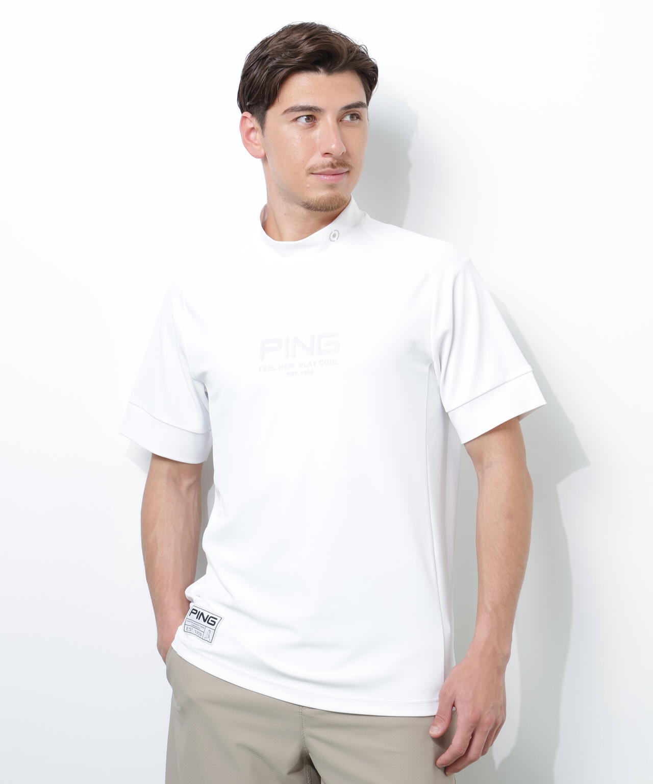 【PING APPAREL】テラカノコ半袖ハイネックシャツ ＜GOLD＞ (MENS)