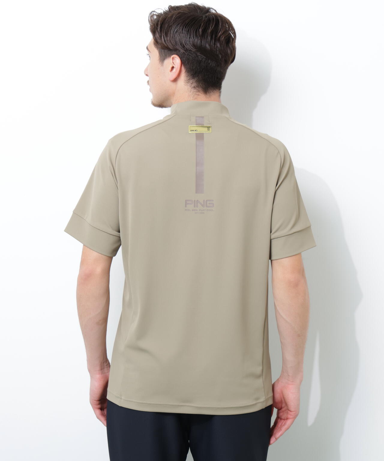 【PING APPAREL】テラカノコ半袖ハイネックシャツ ＜GOLD＞ (MENS)