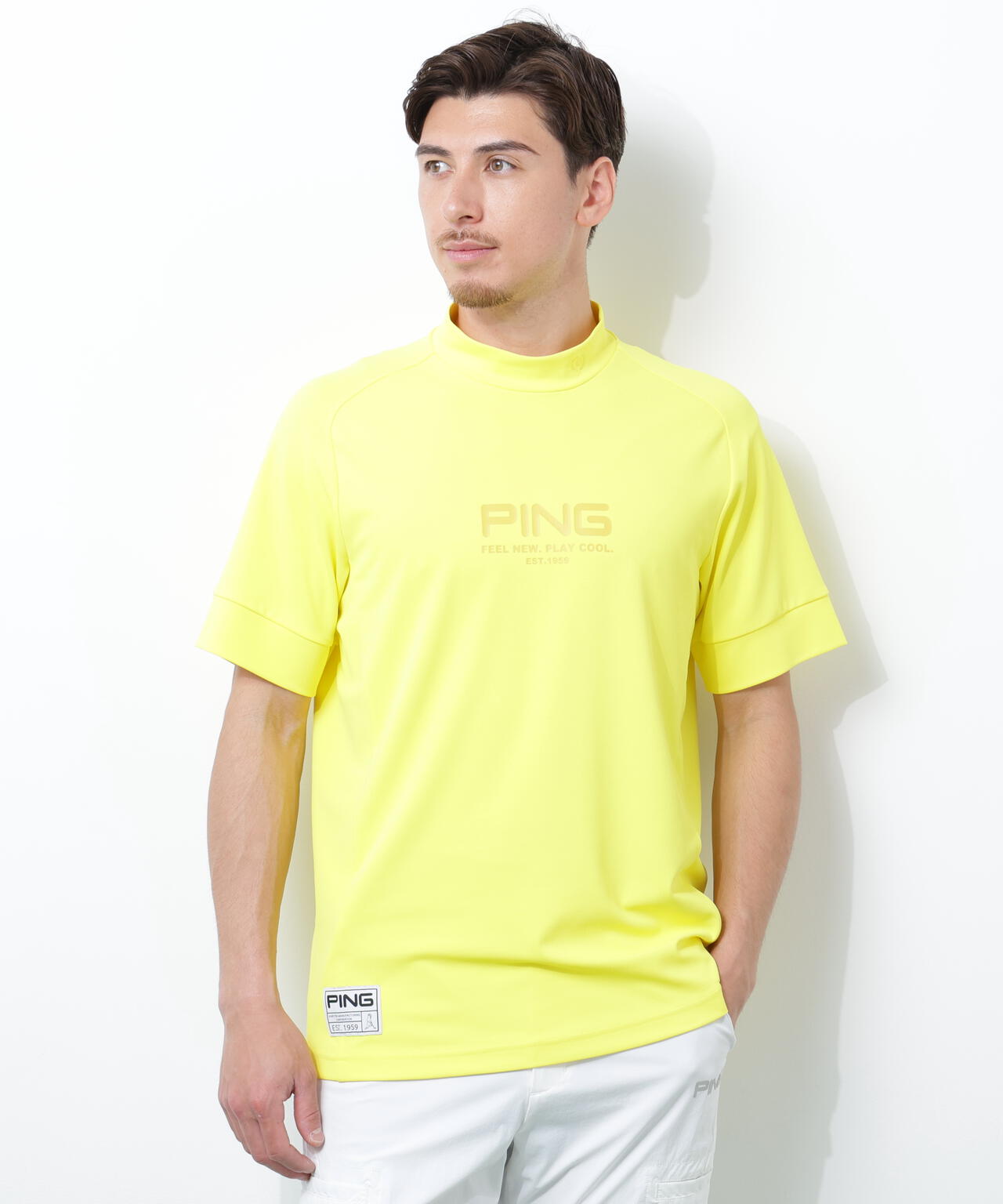 【PING APPAREL】テラカノコ半袖ハイネックシャツ ＜GOLD＞ (MENS)