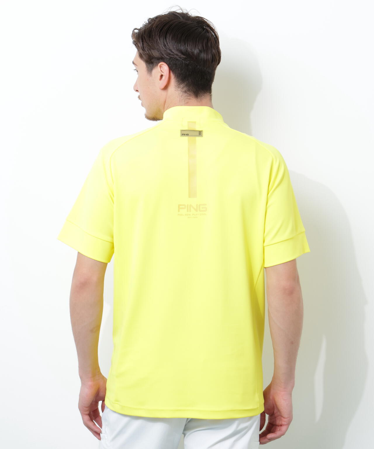 【PING APPAREL】テラカノコ半袖ハイネックシャツ ＜GOLD＞ (MENS)