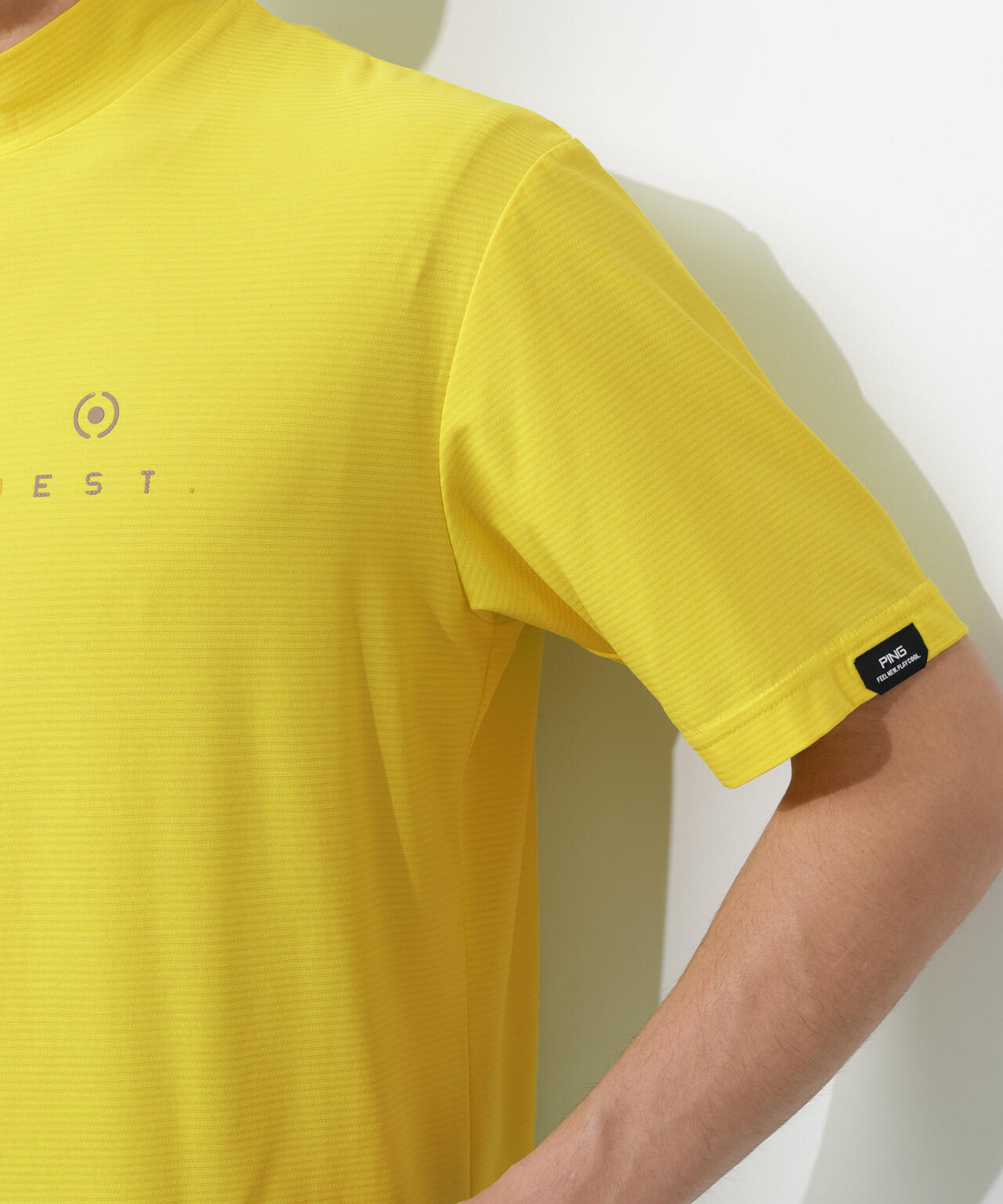 PING APPAREL】シングルメッシュ レイブロック半袖ハイネックシャツ