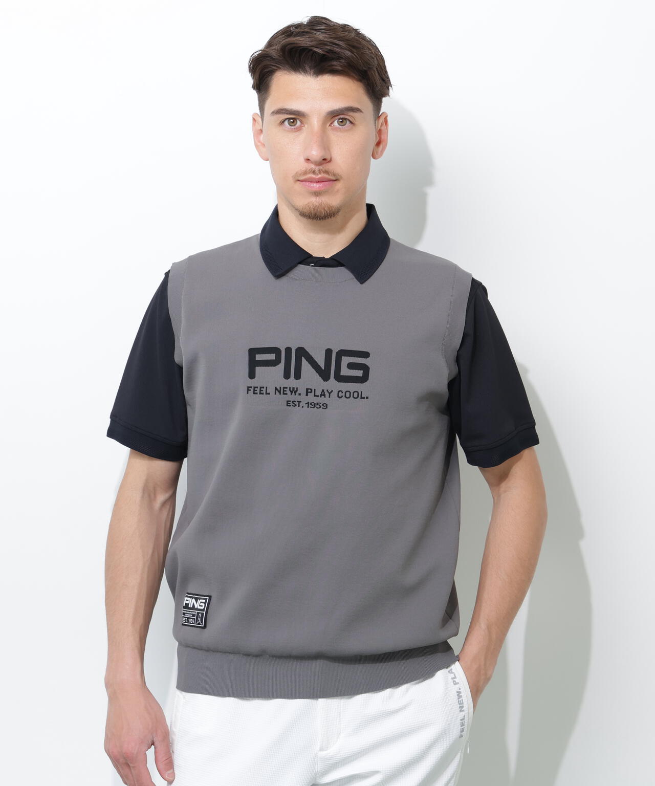 【PING APPAREL】ニットベスト ＜GOLD＞ (MENS)