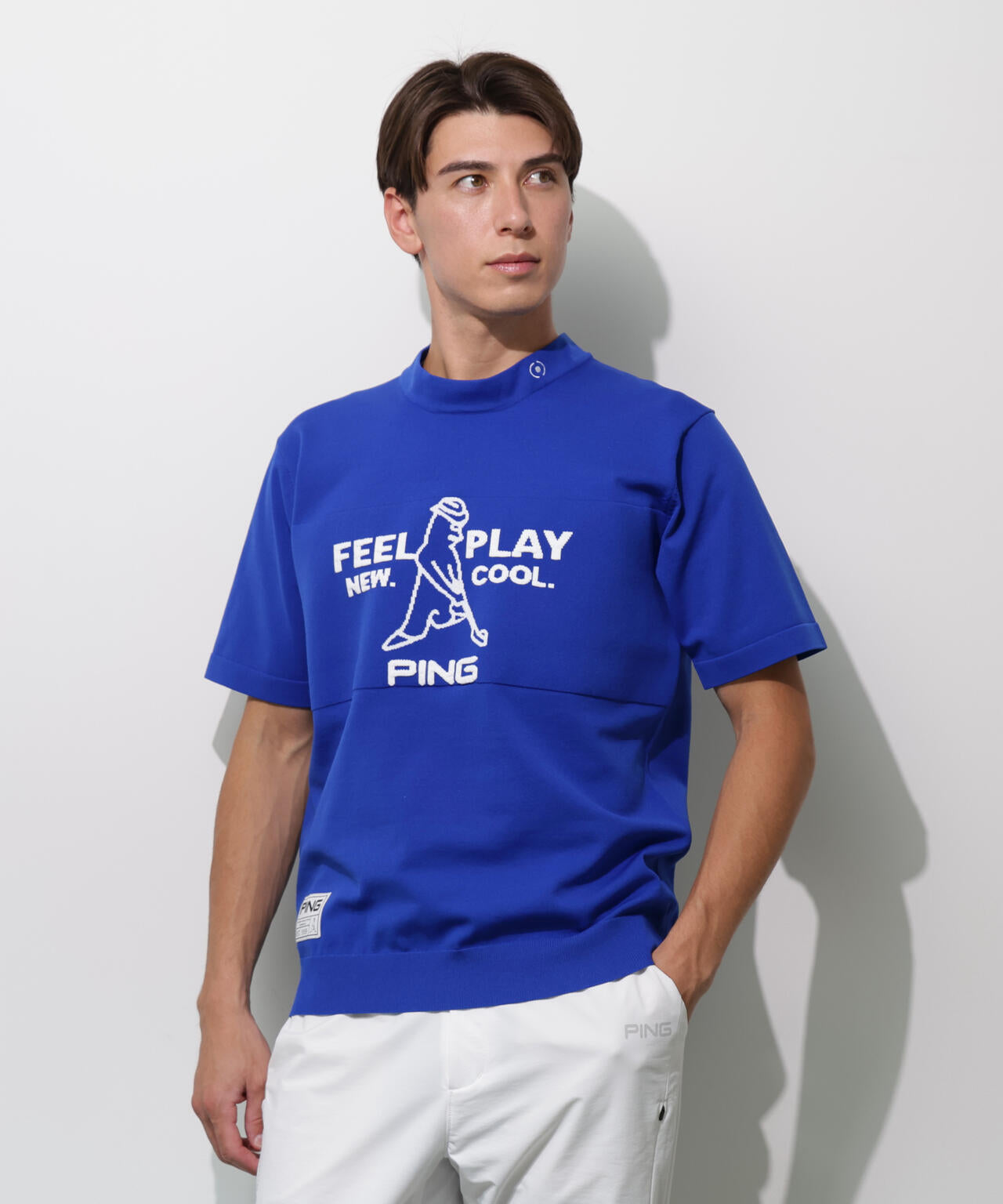 PING APPAREL】Mr.PING 半袖ハイネックニットプルオーバー ＜GOLD