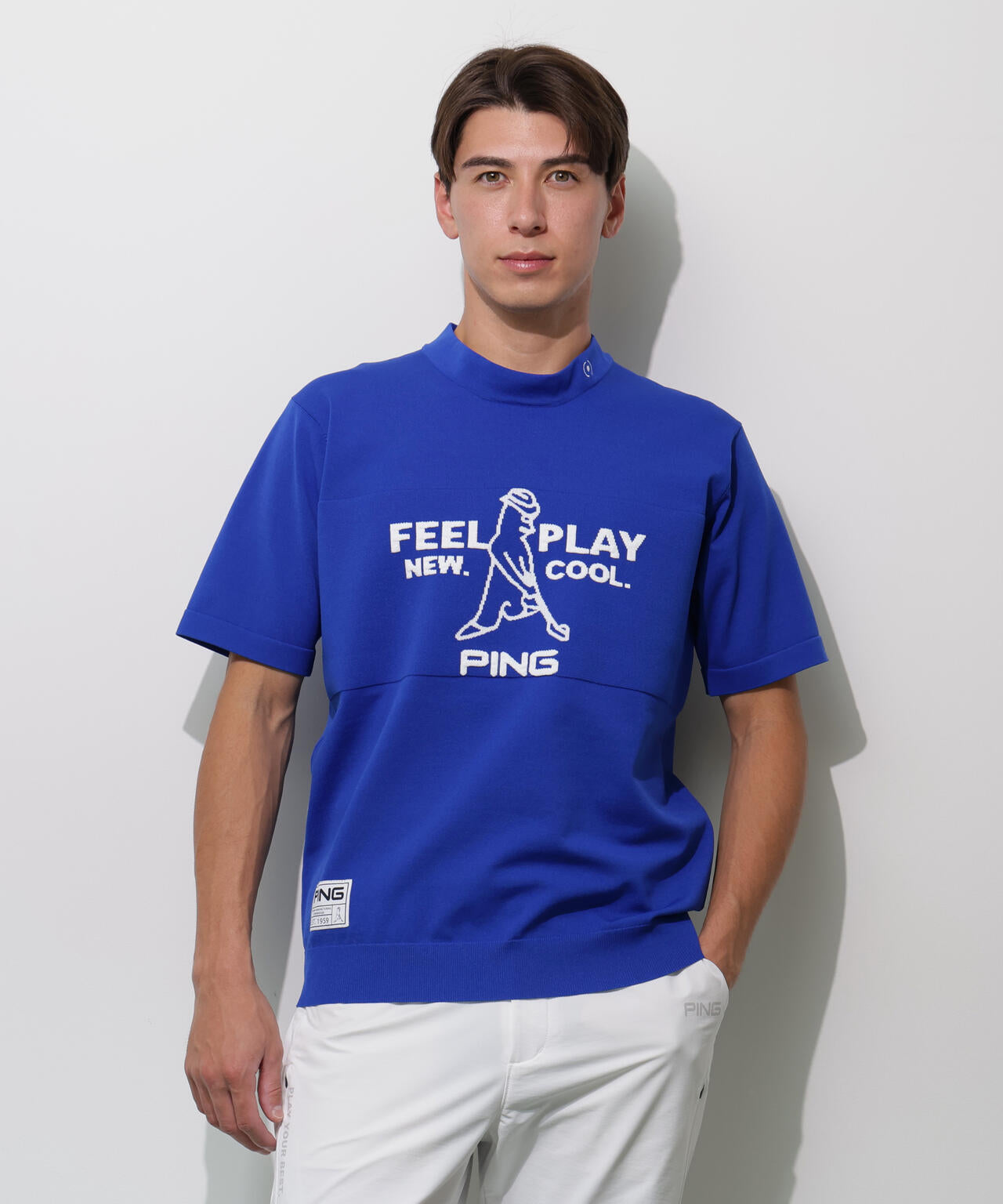 PING APPAREL】Mr.PING 半袖ハイネックニットプルオーバー ＜GOLD