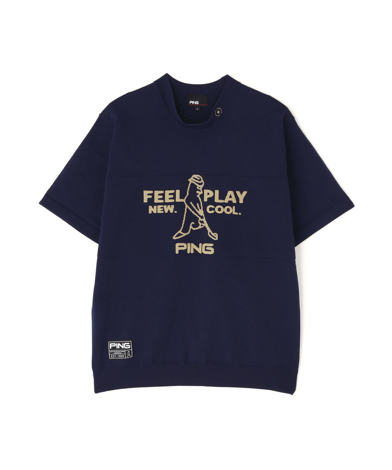 PING APPAREL】Mr.PING 半袖ハイネックニットプルオーバー ＜GOLD