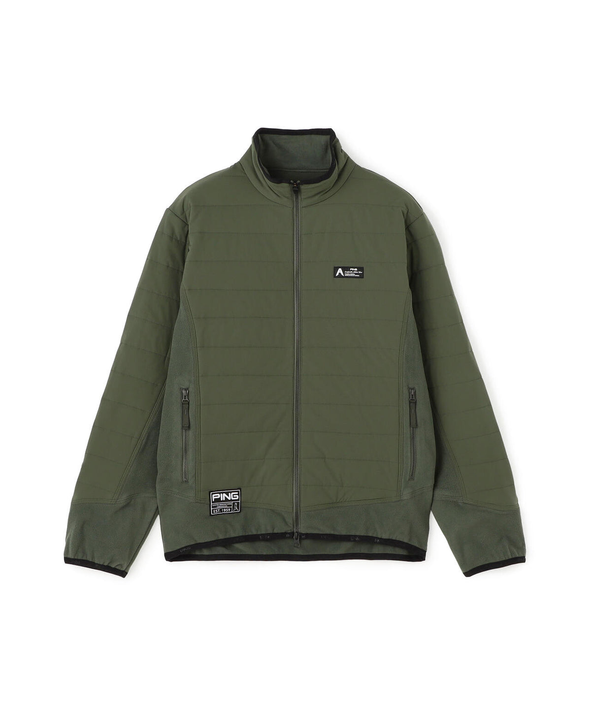 [PING APPAREL] 異素材MIXスタンドフルジップブルゾン ＜GOLD＞ (MENS)