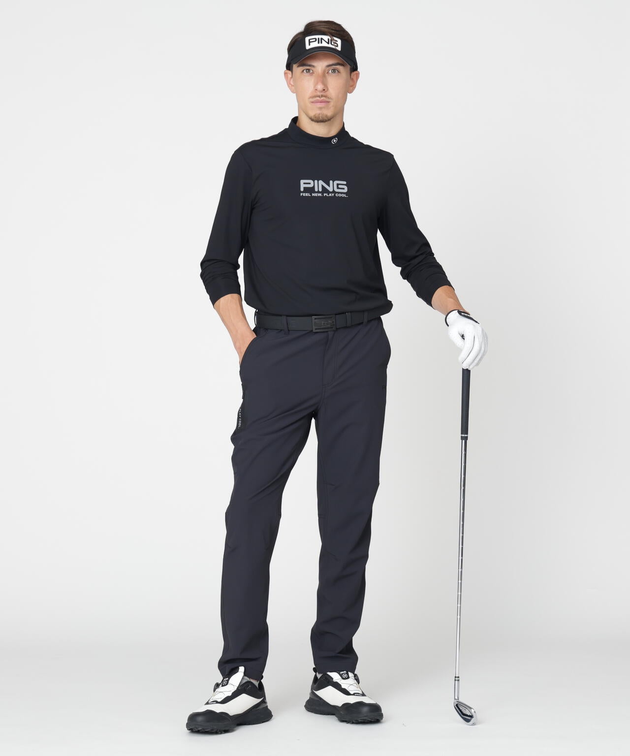 【必見！】PING メンズゴルフシャツ 上下セットアップ PING APPAREL］［接触冷感・UVカット・撥水］レイヤードツインセット