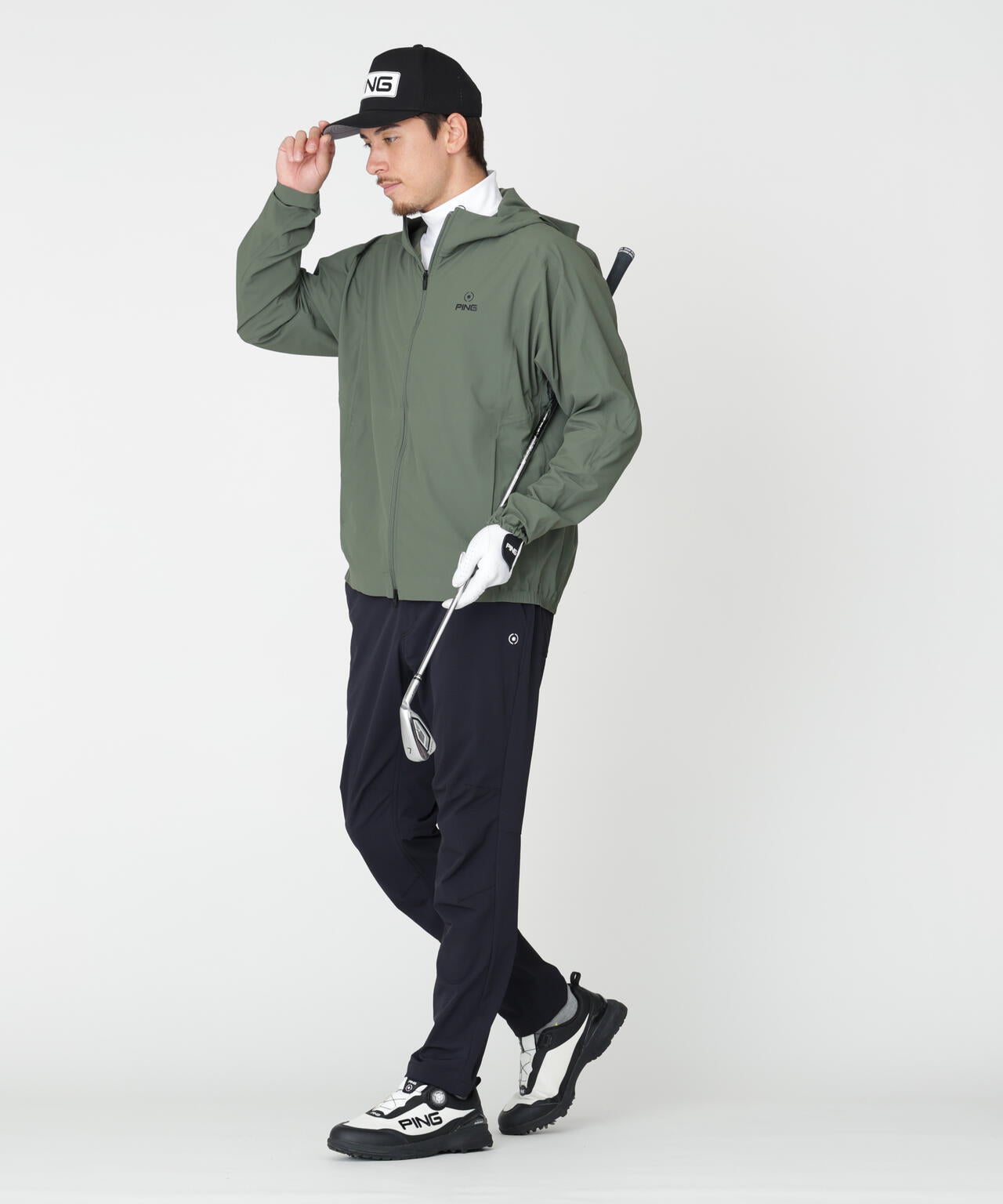 PING APPAREL】全方向ストレッチフルジップフーディブルゾン (MENS