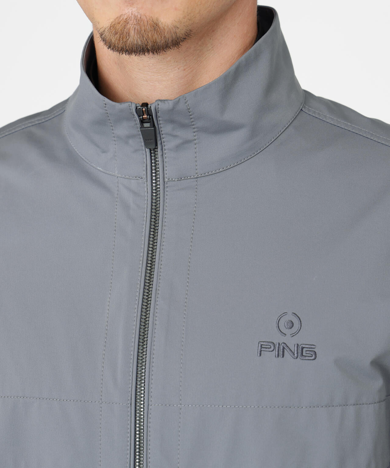 PING APPAREL】ストレッチハイゲージ天竺2WAYスタンドフルジップ