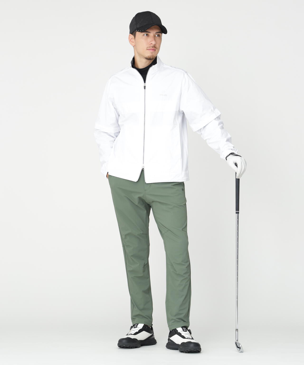 PING APPAREL】ストレッチハイゲージ天竺2WAYスタンドフルジップ