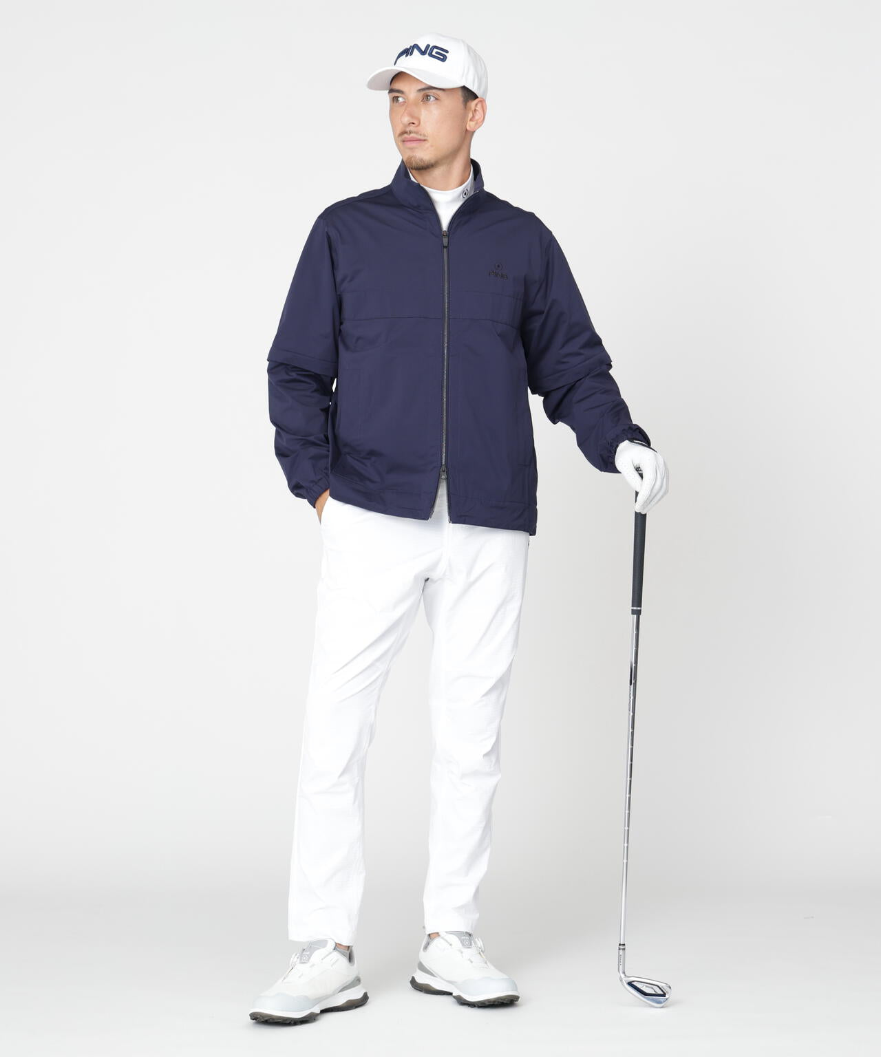 PING APPAREL】ストレッチハイゲージ天竺2WAYスタンドフルジップ