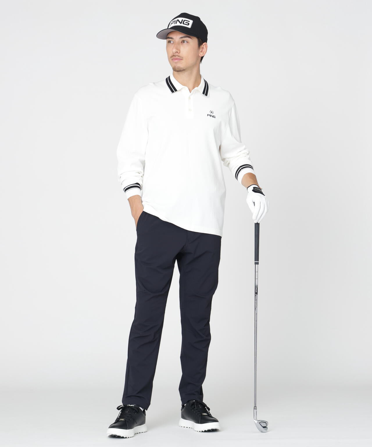 PING APPAREL】全方向ストレッチ布帛高機能テーパードパンツ (MENS