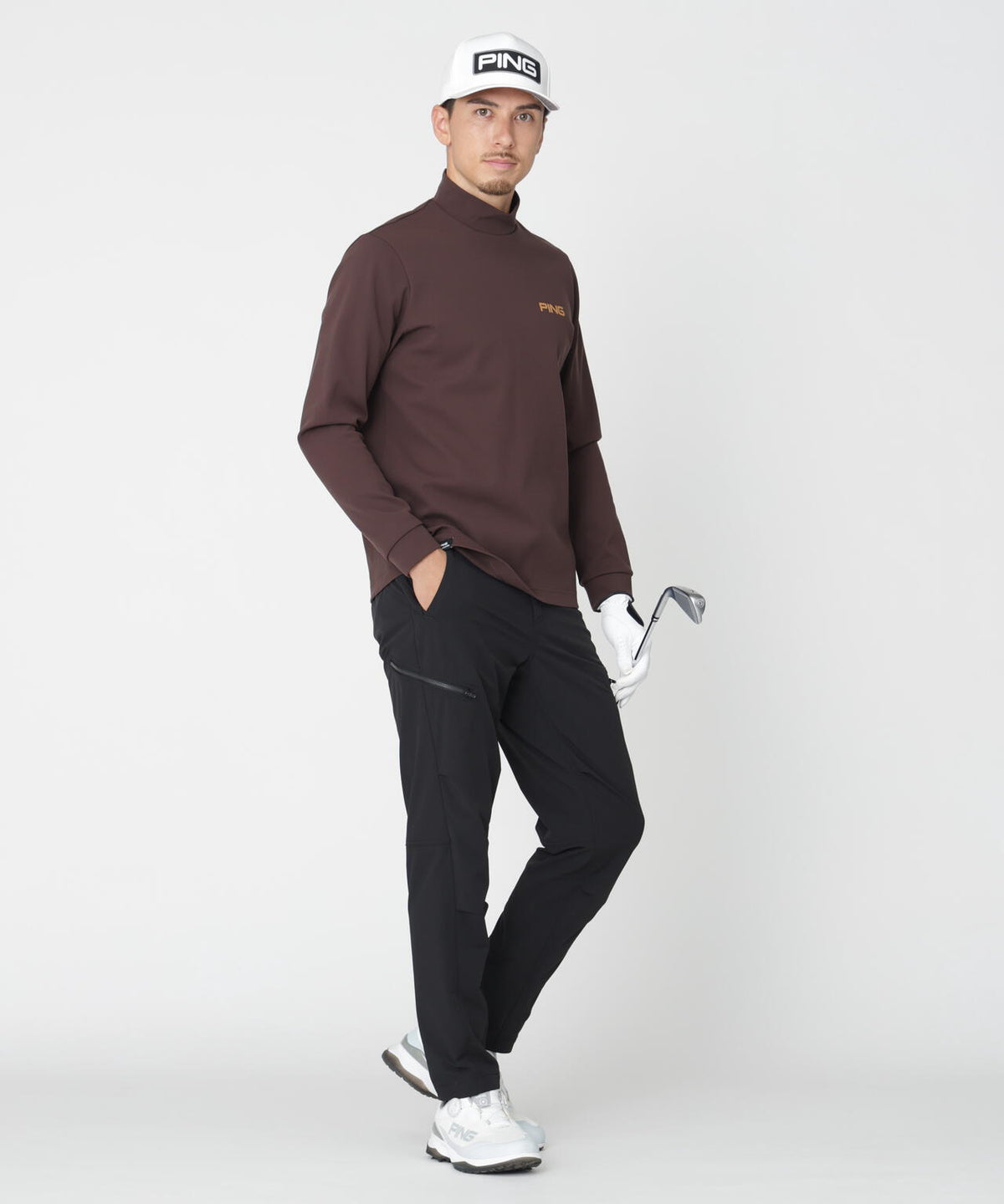 [PING APPAREL] 全方向ストレッチ二重織 フィット&ストレッチテーパードパンツ (MENS)