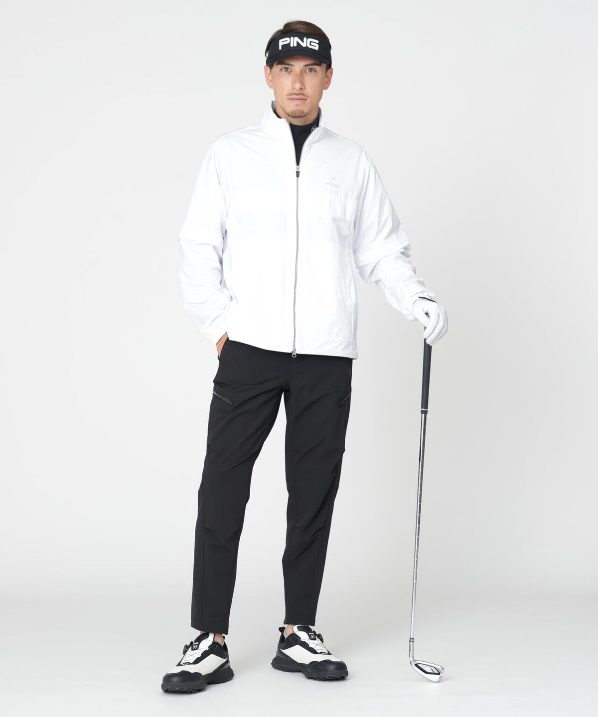 [PING APPAREL] 全方向ストレッチ二重織 フィット&ストレッチテーパードパンツ (MENS)