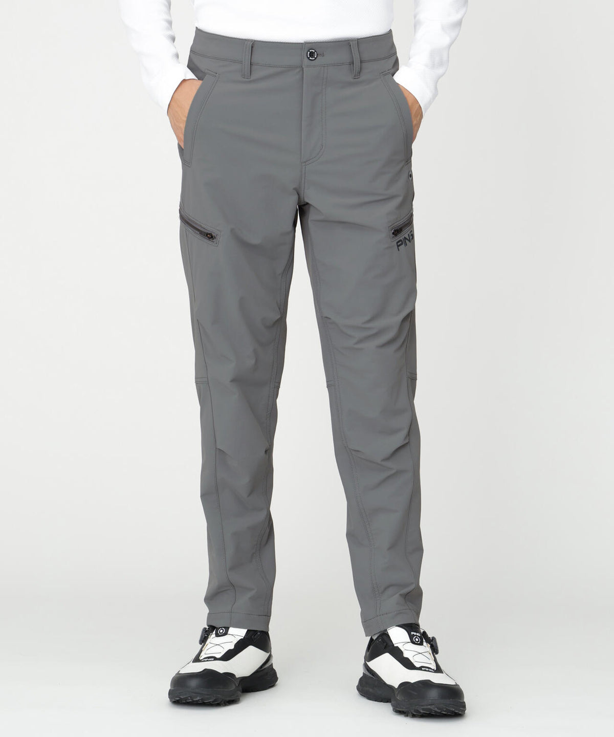 [PING APPAREL] 全方向ストレッチ二重織 フィット&ストレッチテーパードパンツ (MENS)
