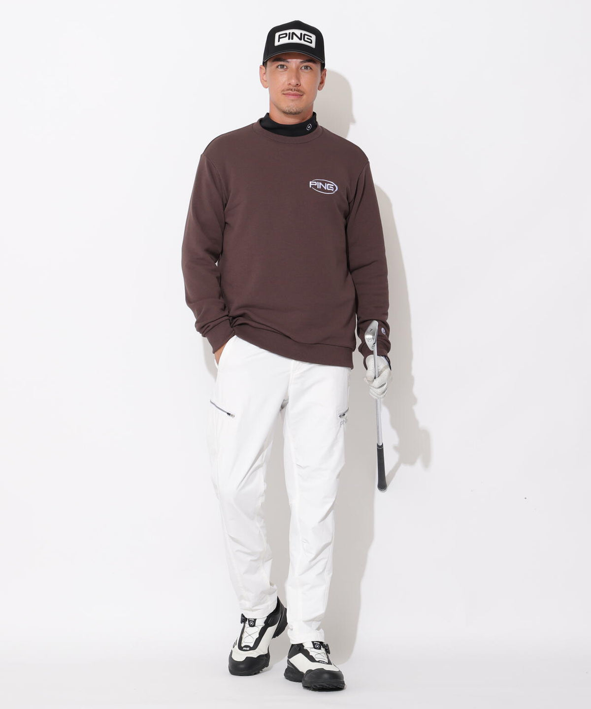 [PING APPAREL] 全方向ストレッチ二重織 フィット&ストレッチテーパードパンツ (MENS)