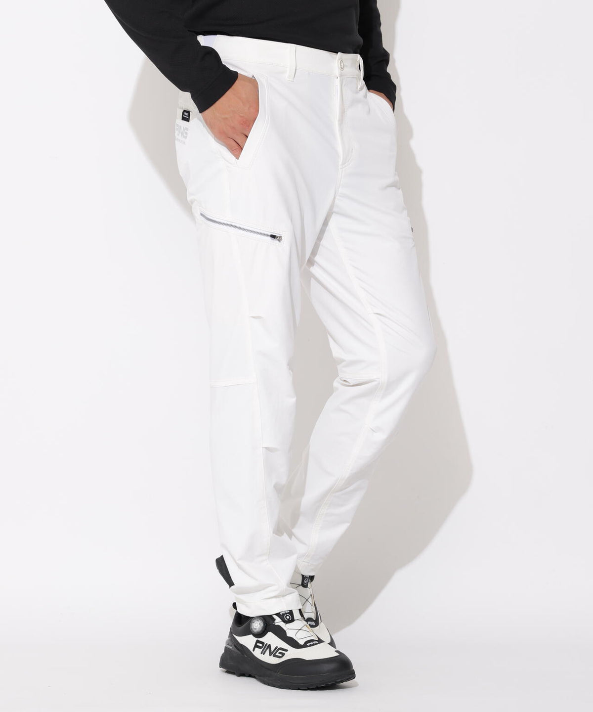 [PING APPAREL] 全方向ストレッチ二重織 フィット&ストレッチテーパードパンツ (MENS)