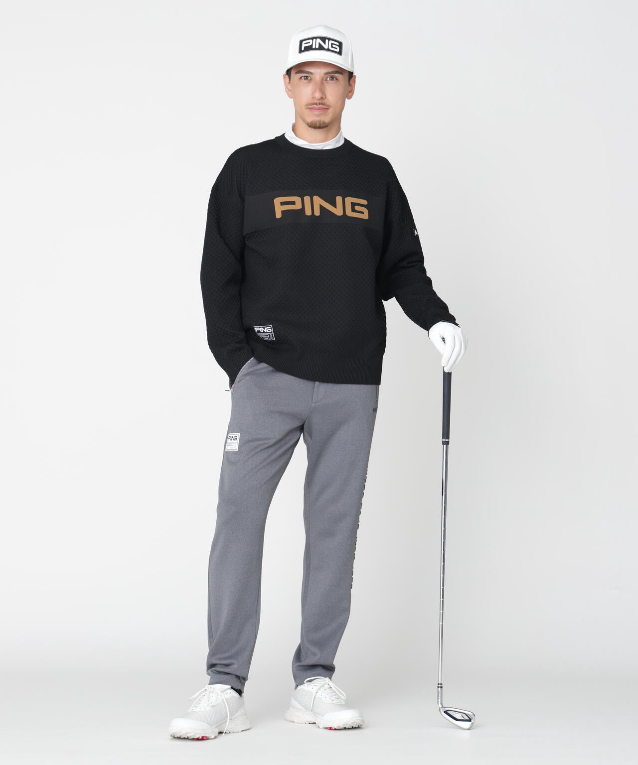 PING APPAREL] ダンボールニットテーパードパンツ ＜GOLD＞ (MENS