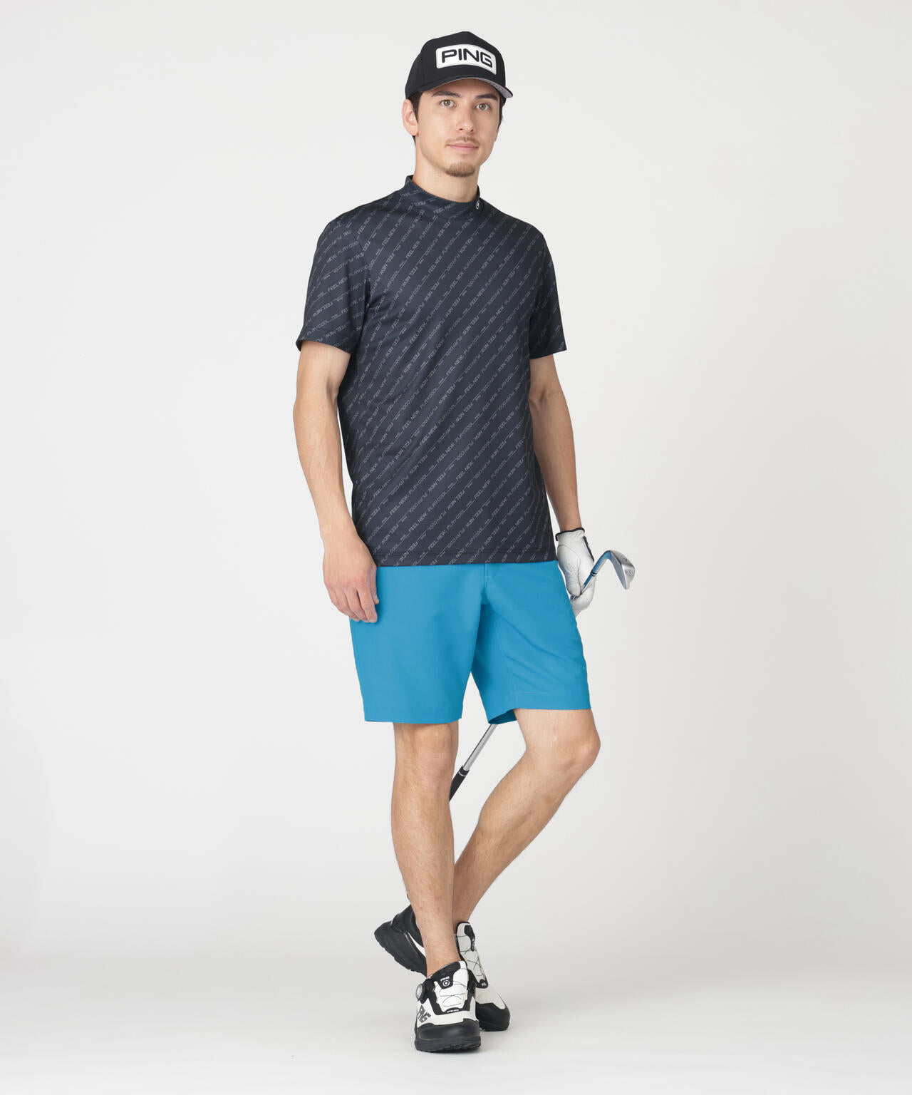 【PING APPAREL】全方向ストレッチ裏グリッドナイロンショートパンツ (MENS)