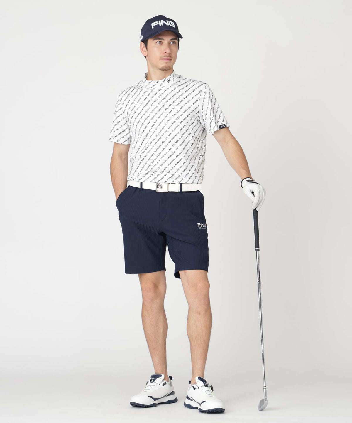 【PING APPAREL】全方向ストレッチシアサッカーショートパンツ (MENS)