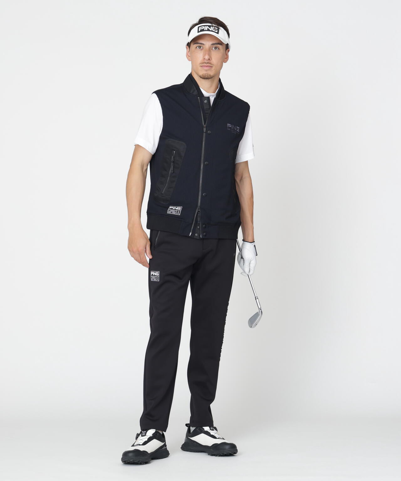 【PING APPAREL】ワッフルフルジップベスト ＜GOLD＞ (MENS)