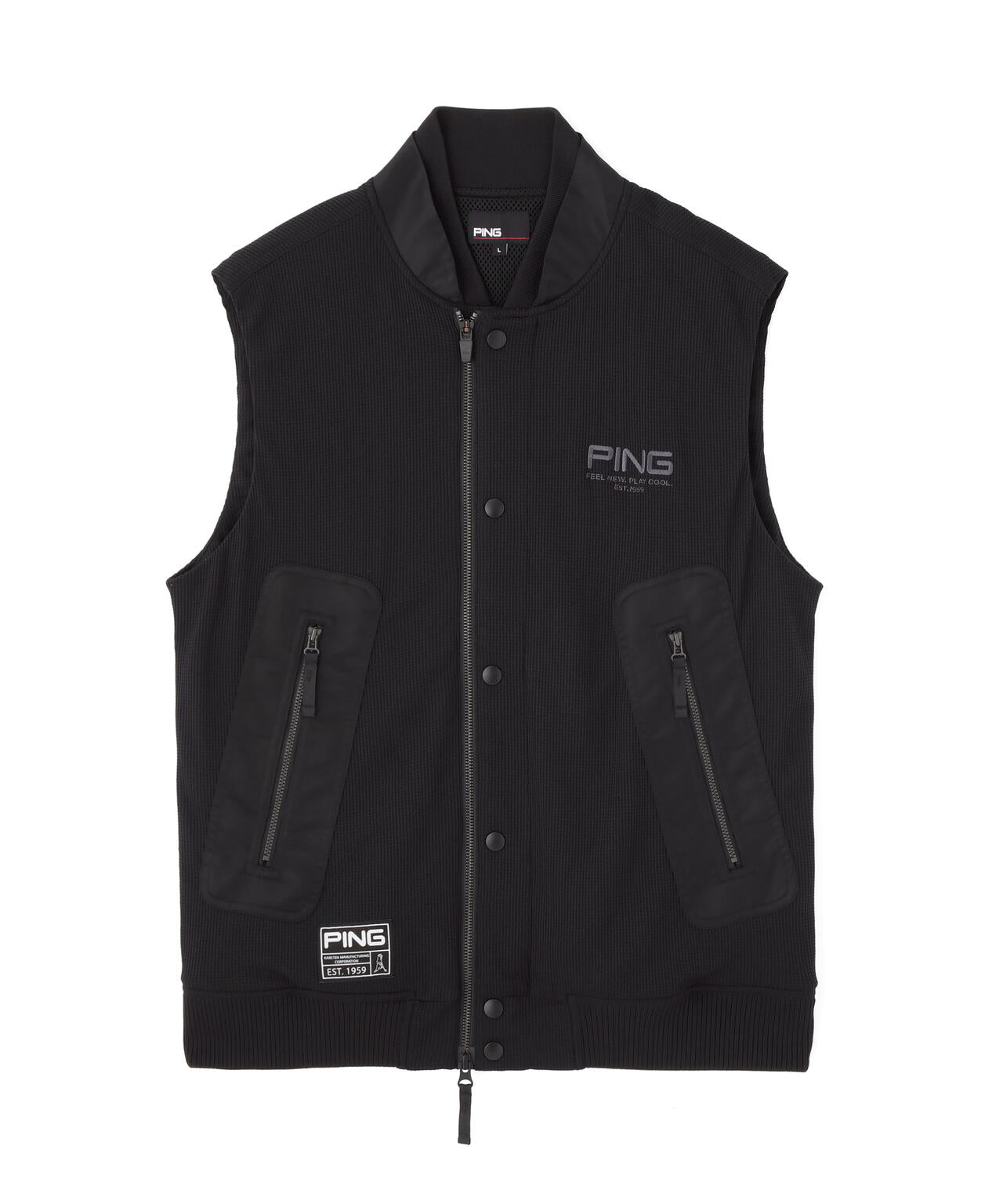 【PING APPAREL】ワッフルフルジップベスト ＜GOLD＞ (MENS)