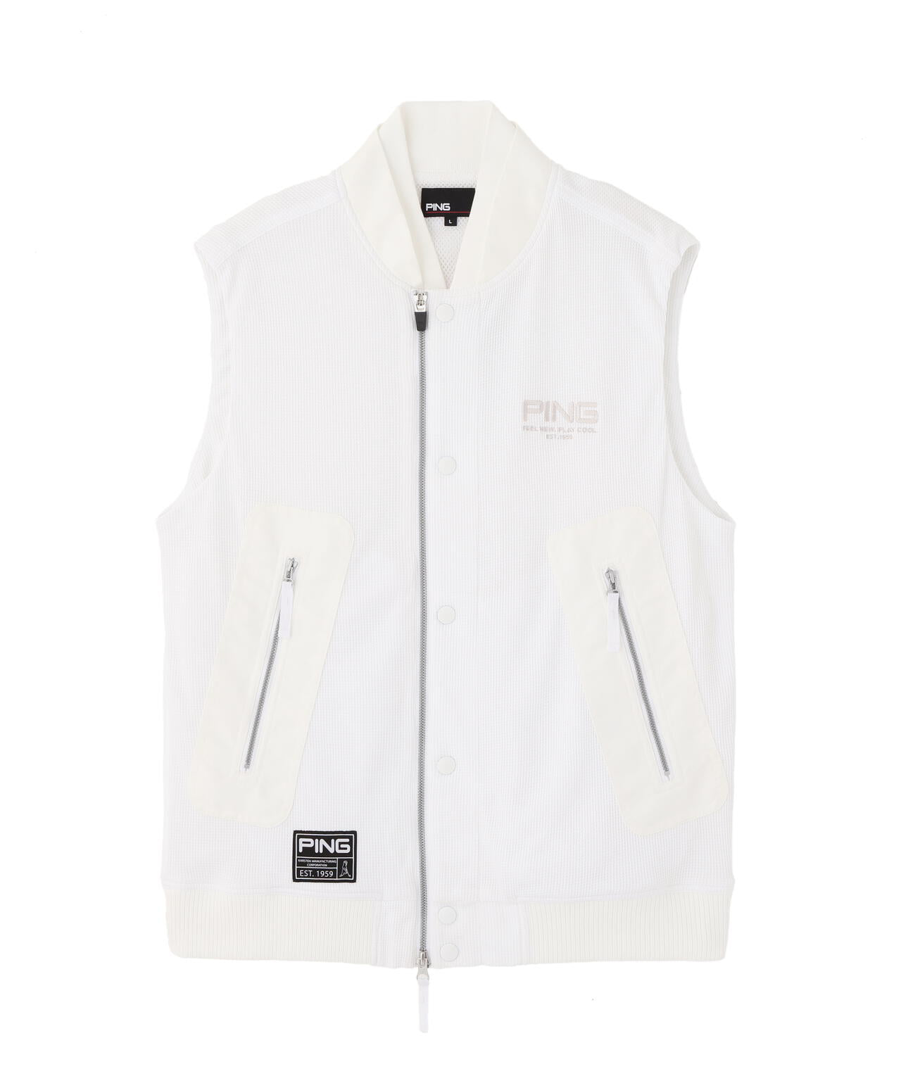 【PING APPAREL】ワッフルフルジップベスト ＜GOLD＞ (MENS)