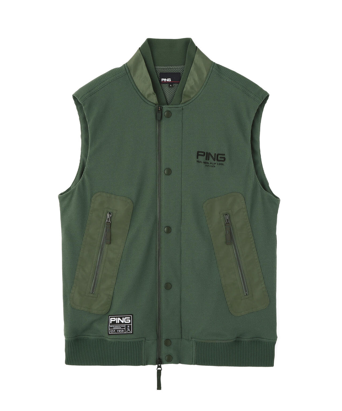 【PING APPAREL】ワッフルフルジップベスト ＜GOLD＞ (MENS)