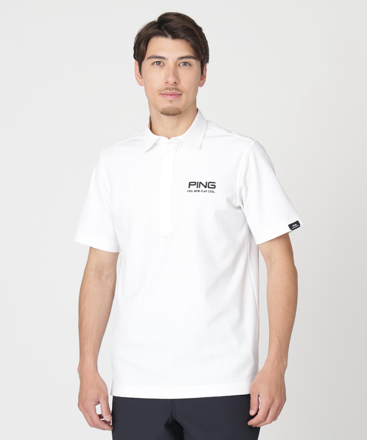 【PING APPAREL】全方向ストレッチシアサッカー半袖ポロシャツ (MENS)