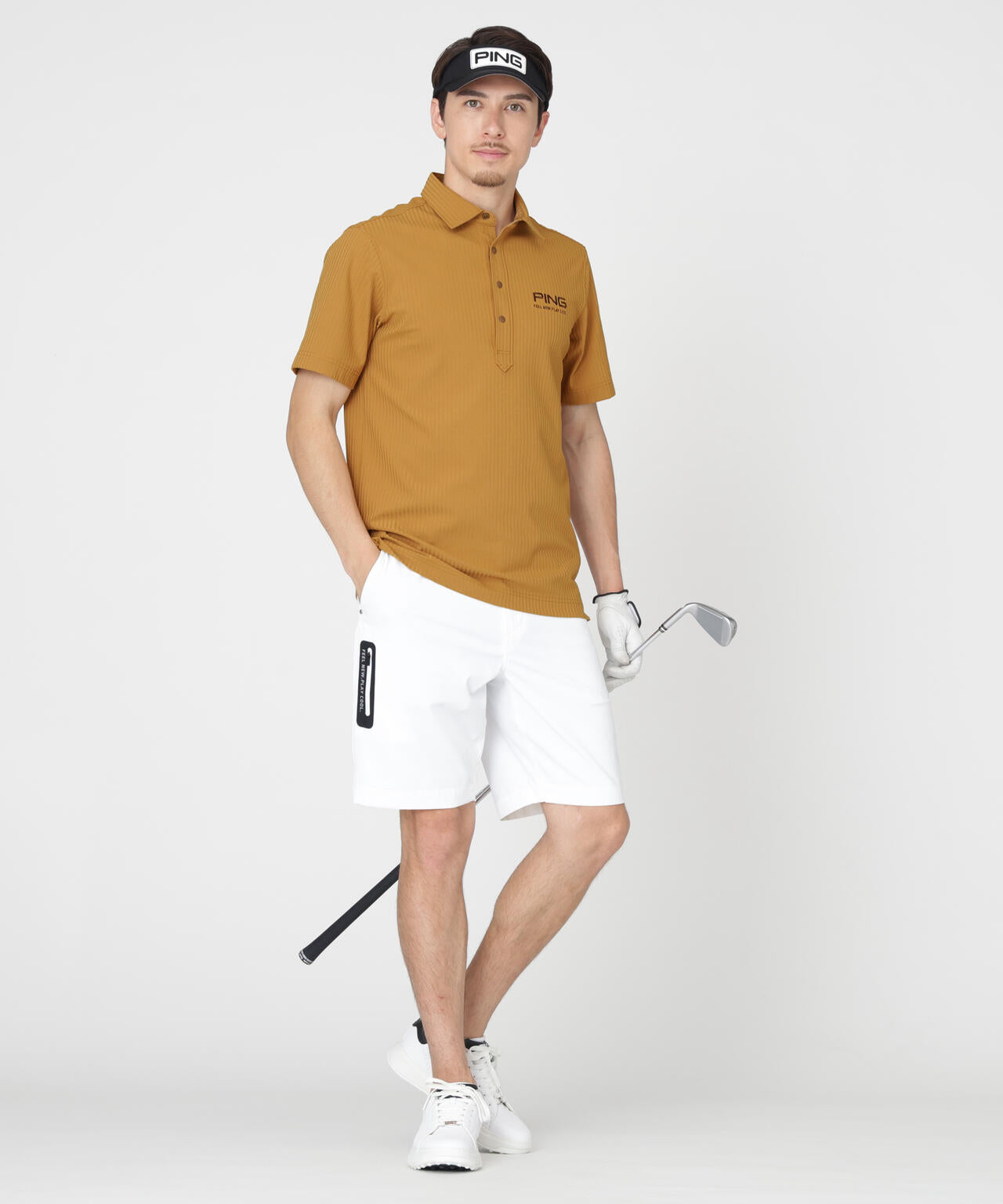 【PING APPAREL】全方向ストレッチシアサッカー半袖ポロシャツ (MENS)
