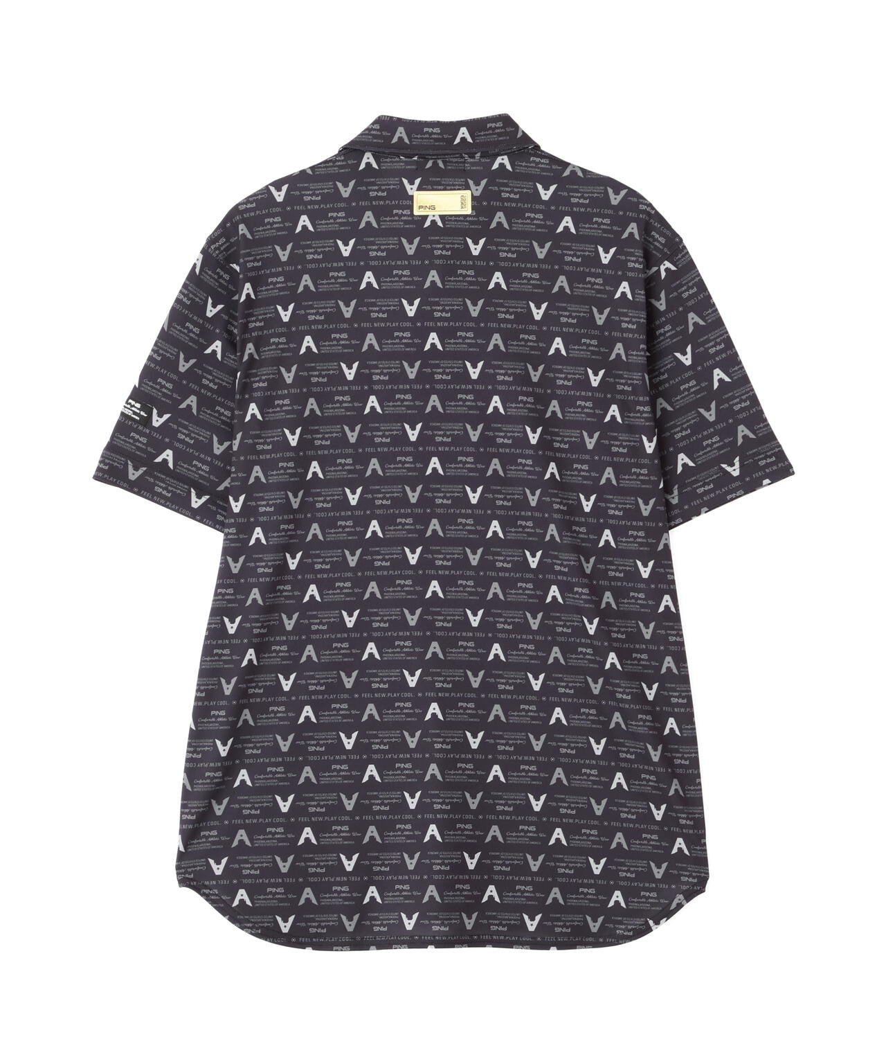 【PING APPAREL】総柄半袖ポロシャツ ＜GOLD＞ (MENS)