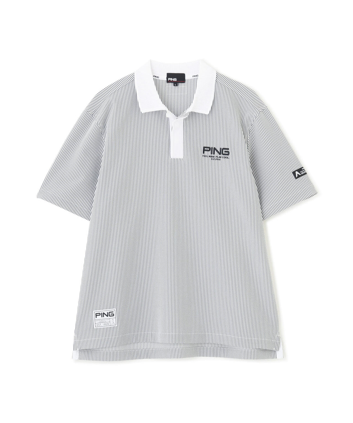 ［PING APPAREL］［撥水］シアサッカー半袖ポロシャツ ＜GOLD＞ (MENS)