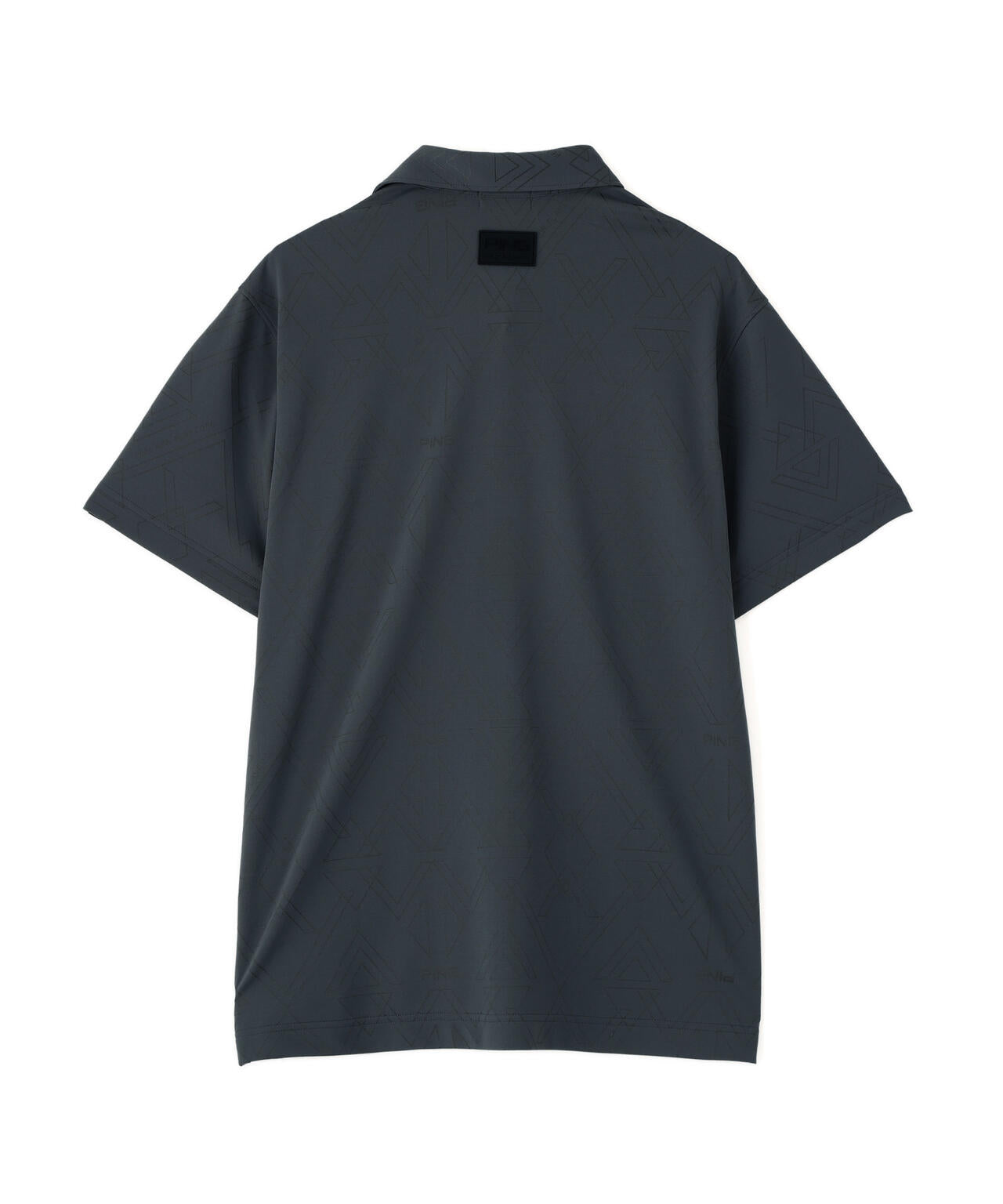【PING APPAREL】ストレッチダルブラ三角幾何学柄ジャガード半袖ポロシャツ (MENS)