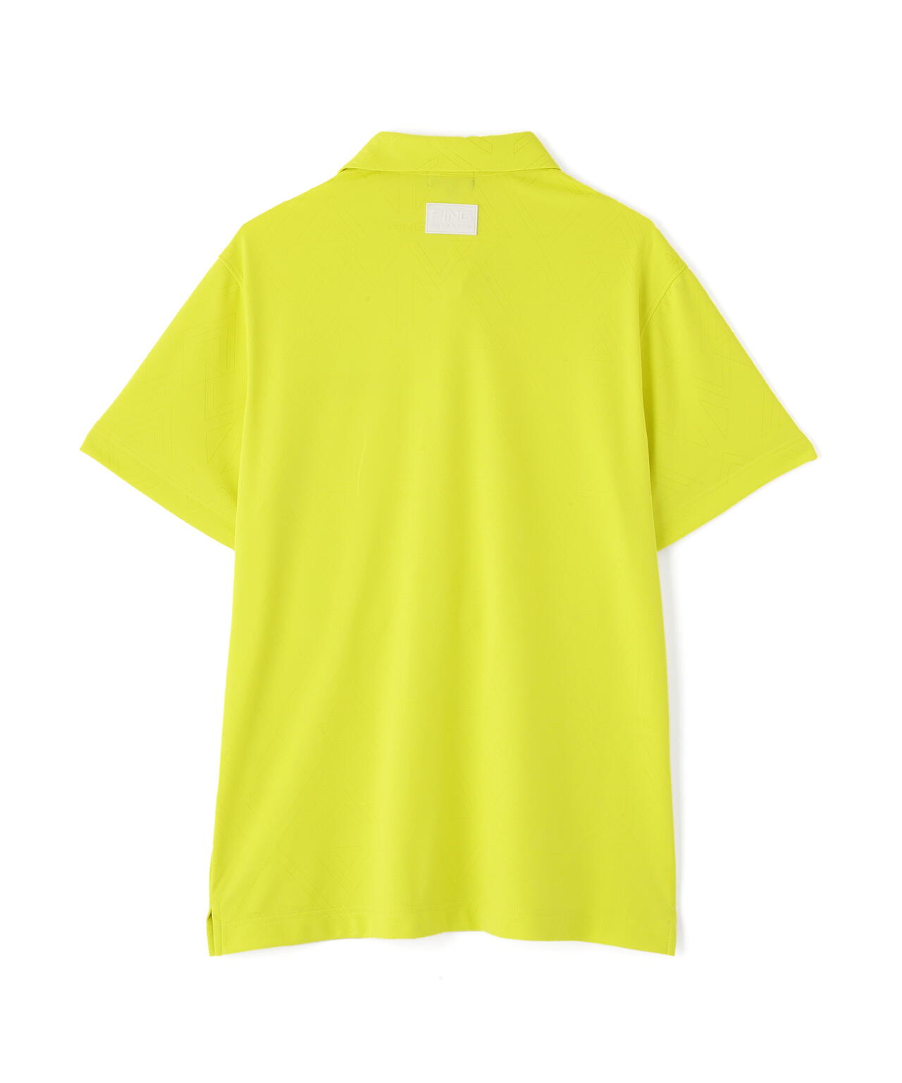 【PING APPAREL】ストレッチダルブラ三角幾何学柄ジャガード半袖ポロシャツ (MENS)
