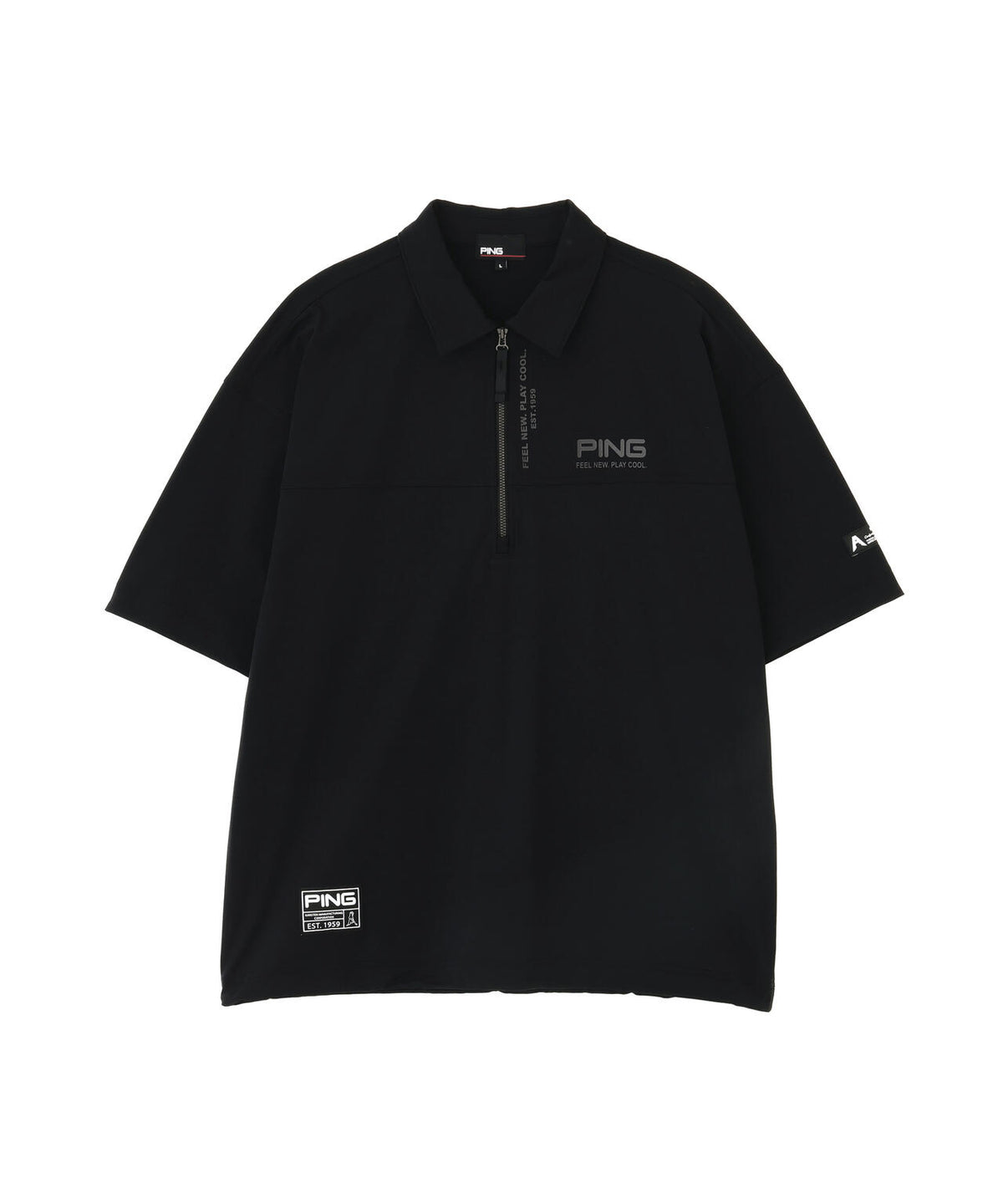 【PING APPAREL】半袖ハーフジップシャツ ＜GOLD＞ (MENS)
