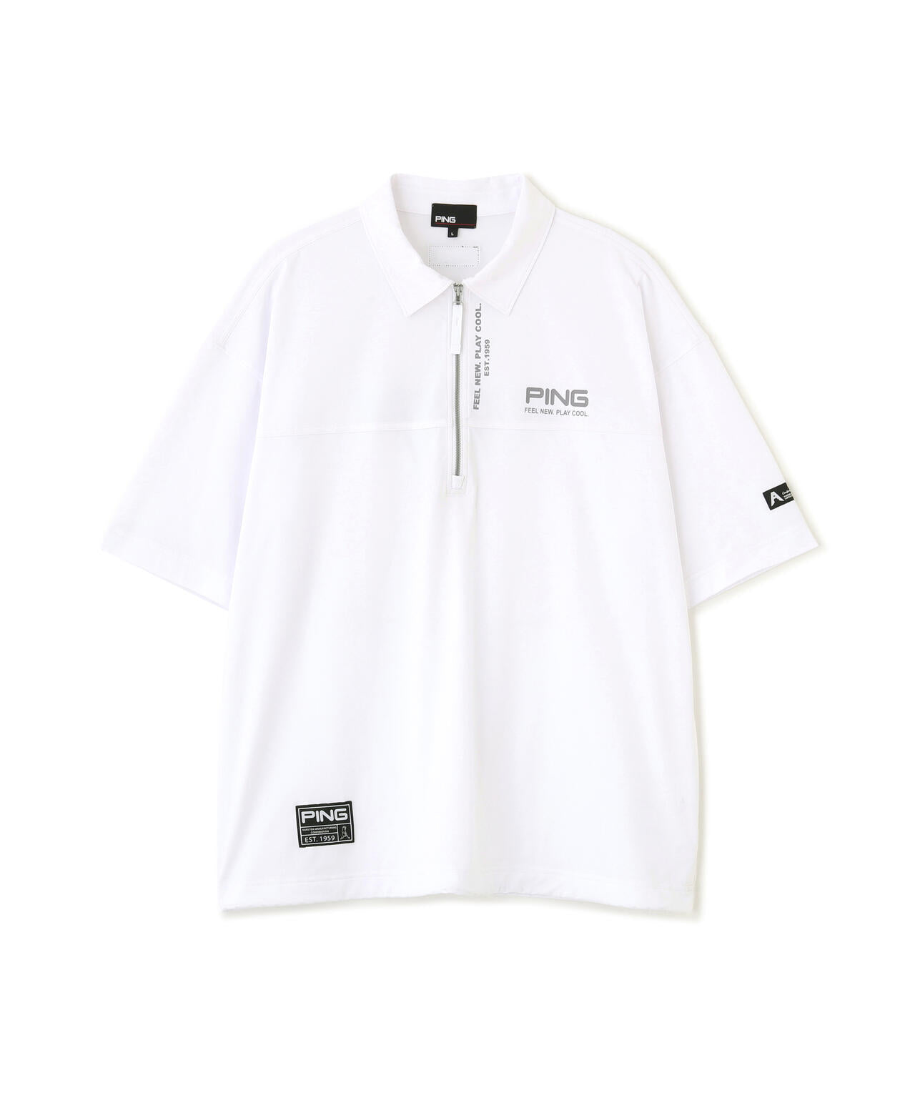 【PING APPAREL】半袖ハーフジップシャツ ＜GOLD＞ (MENS)