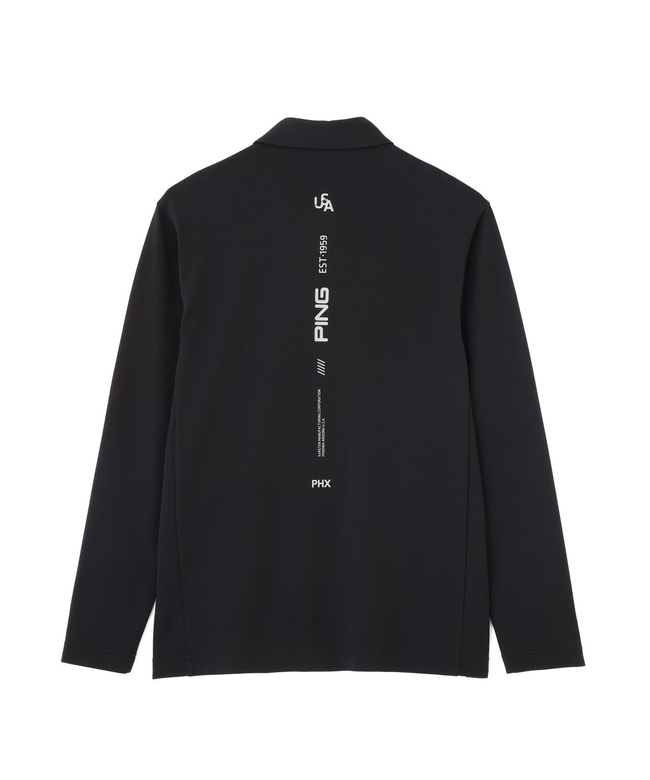 PING APPAREL】格子リバーススクラムテック長袖ポロシャツ (MENS