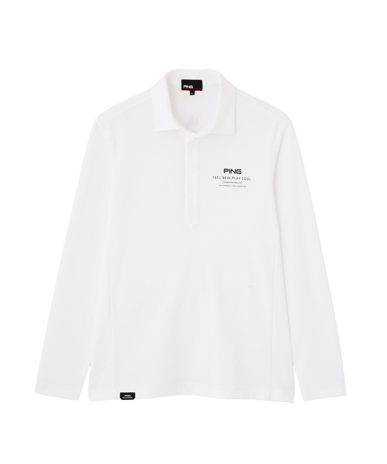 PING APPAREL】格子リバーススクラムテック長袖ポロシャツ (MENS