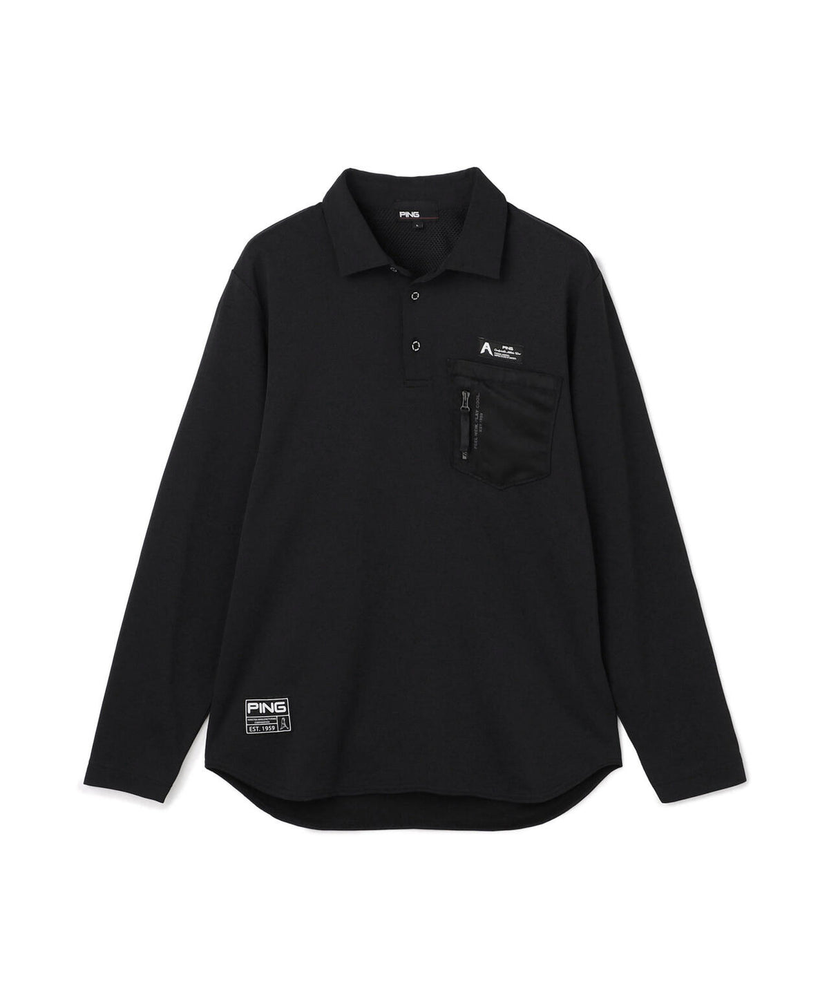 [PING APPAREL] メッシュリバーニット長袖ポロシャツ ＜GOLD＞ (MENS)