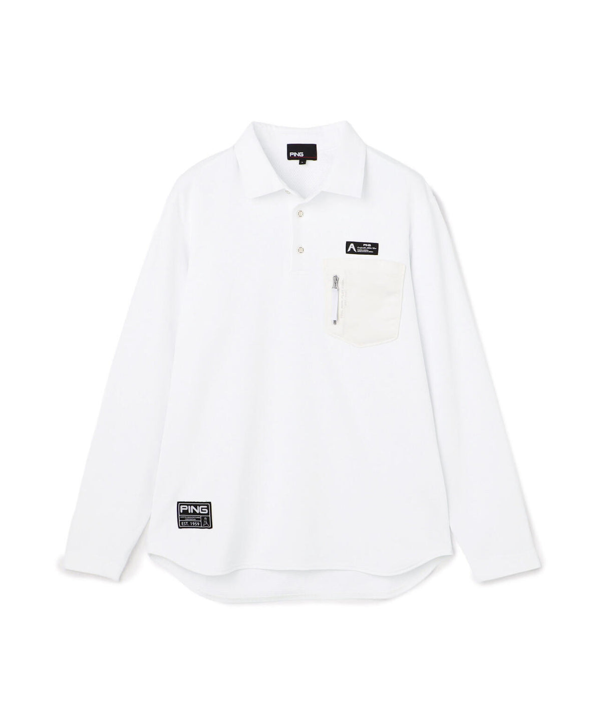 [PING APPAREL] メッシュリバーニット長袖ポロシャツ ＜GOLD＞ (MENS)
