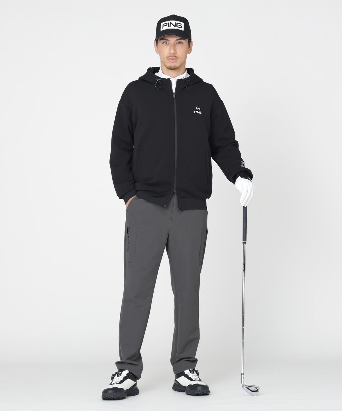 【PING APPAREL】全方向ストレッチダンボールニットフルジップフーディー (MENS)