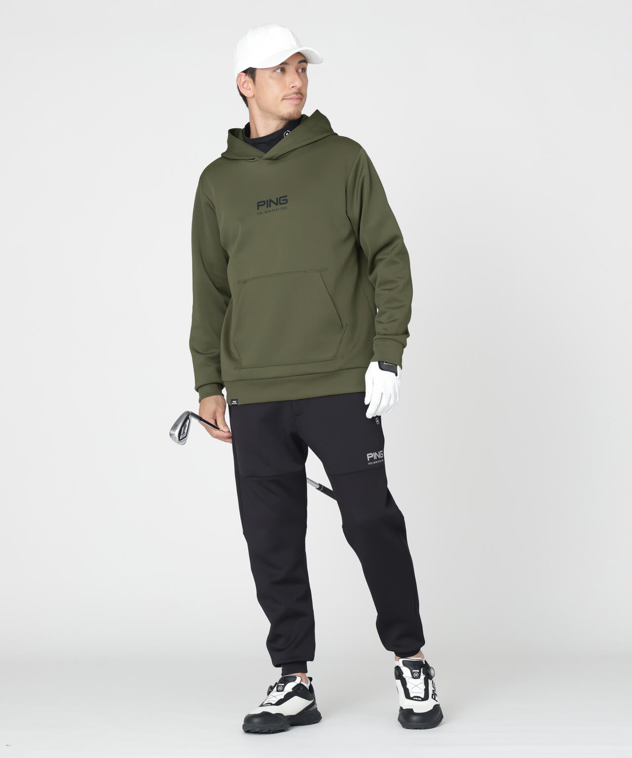 PING APPAREL】全方向ストレッチスウェットプルオーバーフーディー