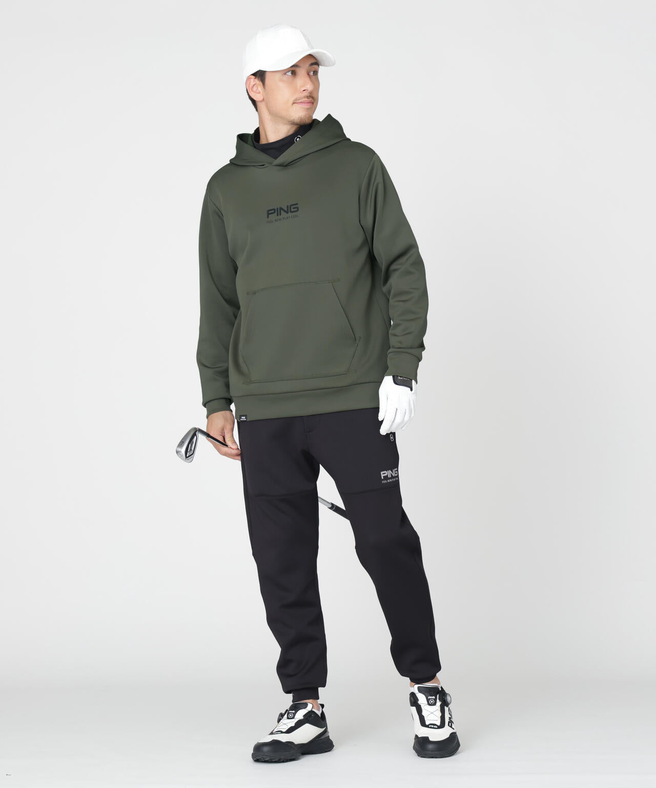 【PING APPAREL】全方向ストレッチスウェットプルオーバーフーディー (MENS)