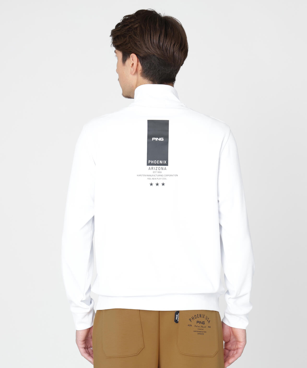 PING APPAREL】メッシュリバーニットハーフジップカットソー (MENS