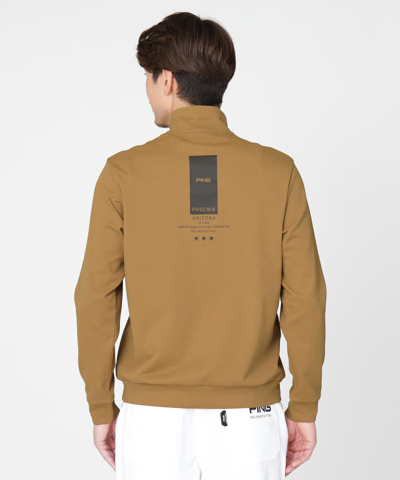 PING APPAREL】メッシュリバーニットハーフジップカットソー (MENS