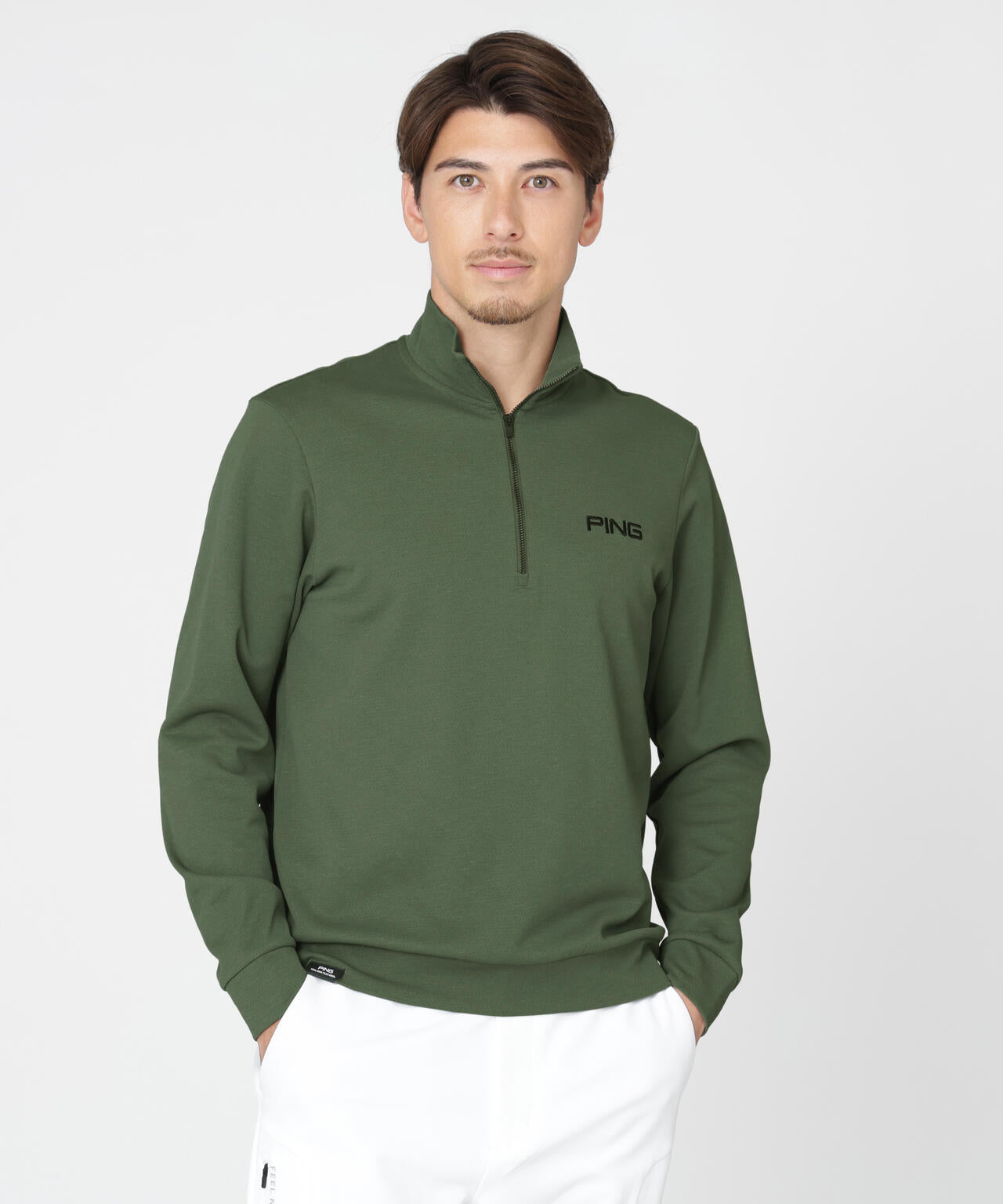 PING APPAREL】メッシュリバーニットハーフジップカットソー (MENS