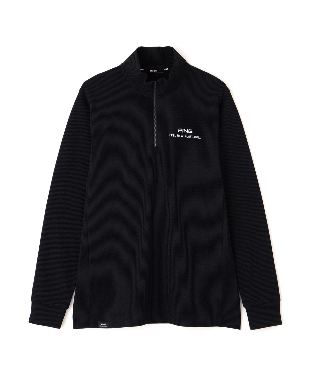 【PING APPAREL】ストレッチワッフルハーフジップカットソー (MENS)