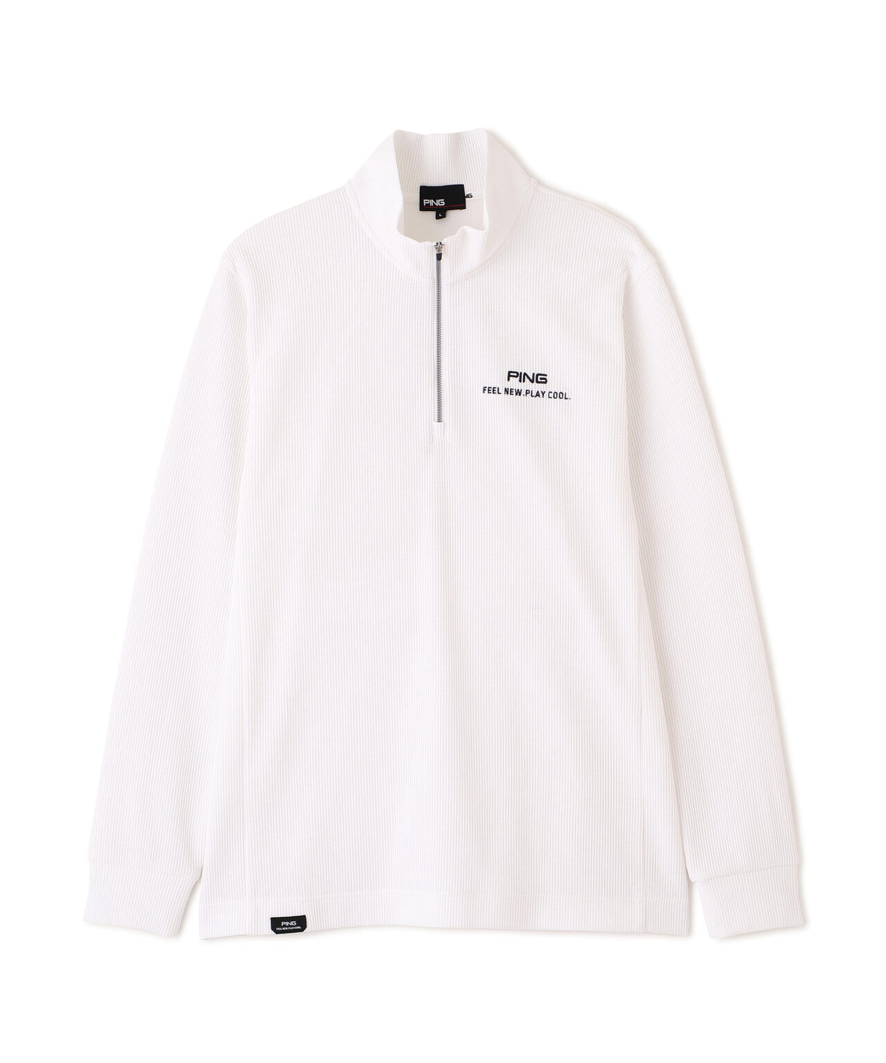 【PING APPAREL】ストレッチワッフルハーフジップカットソー (MENS)