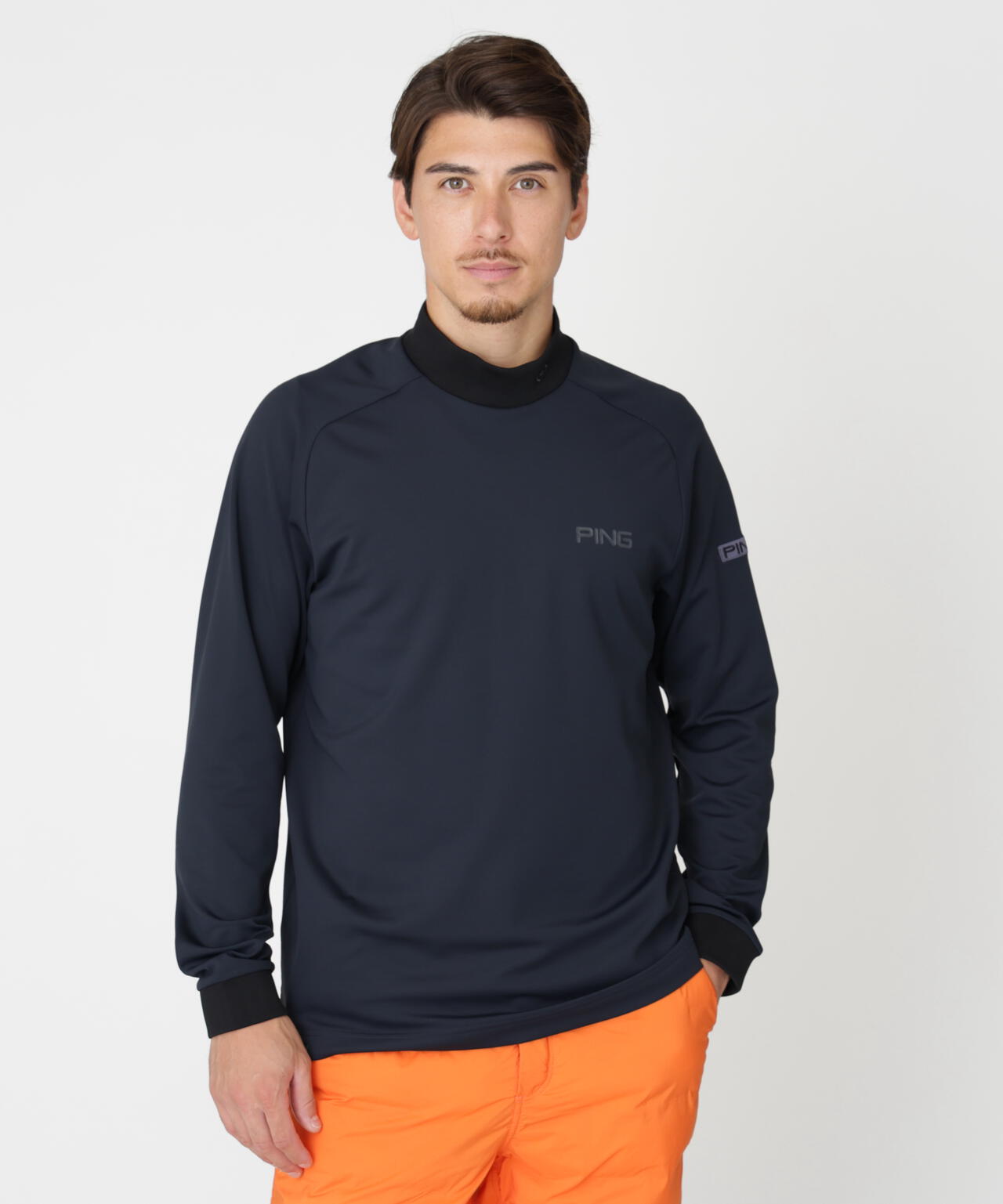PING APPAREL] [保温] 裏起毛長袖ハイネックシャツ (MENS) | PING