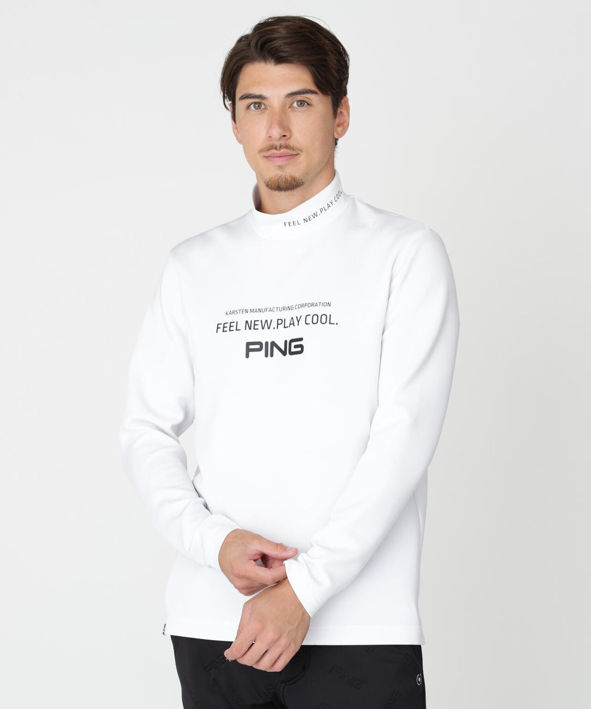 [PING APPAREL] 裏メッシュダンボール長袖ハイネックシャツ (MENS)